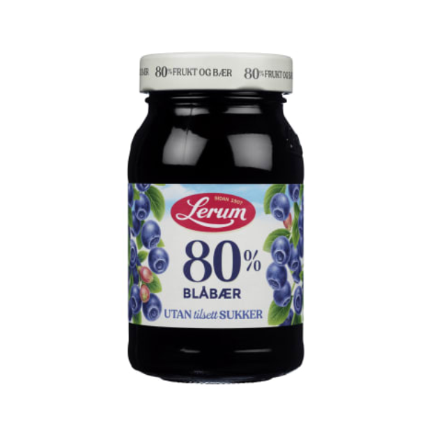 Blueberry Jam Without Sugar 330g Lerum (Blåbærsyltetøy u/Sukker) | Blueberry Jam | All season, Jam, Snacks | Lerum